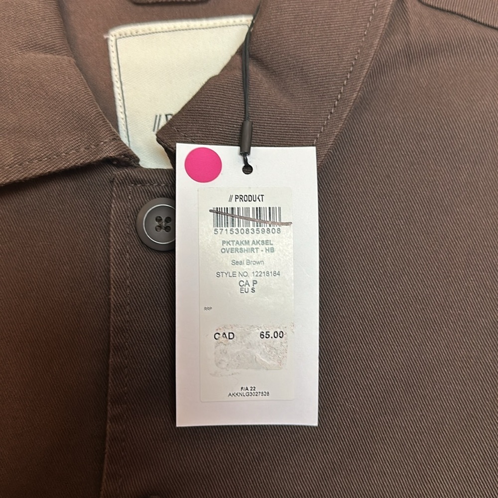 Jack & Jones Produkt Twill Lightweight Utility Overshirt Jacket in Brown - Picture 6 of 9
